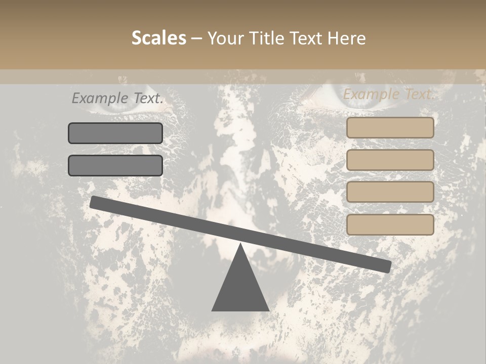 A Woman With Black And White Paint On Her Face PowerPoint Template