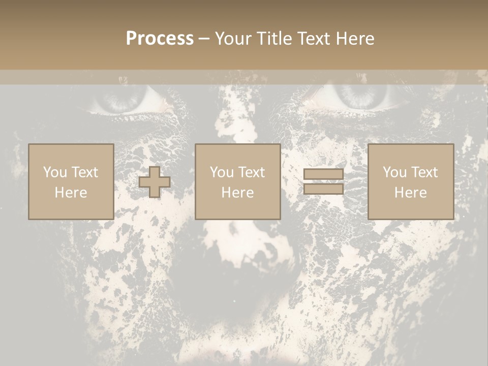 A Woman With Black And White Paint On Her Face PowerPoint Template