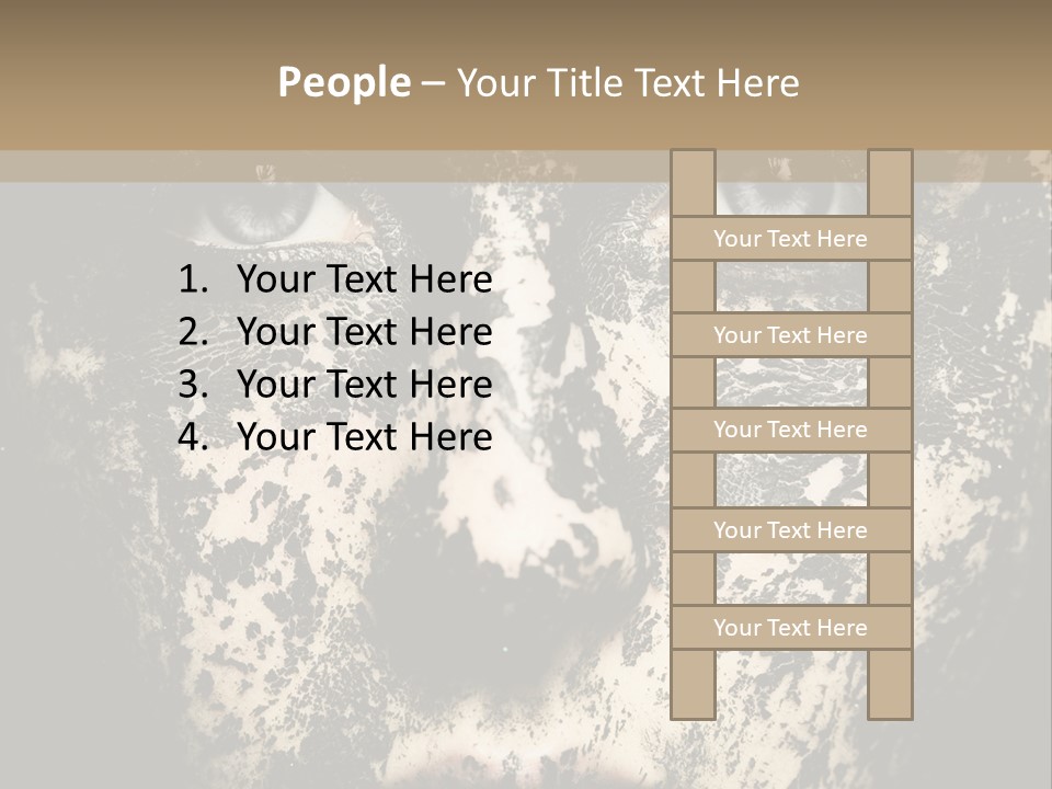 A Woman With Black And White Paint On Her Face PowerPoint Template