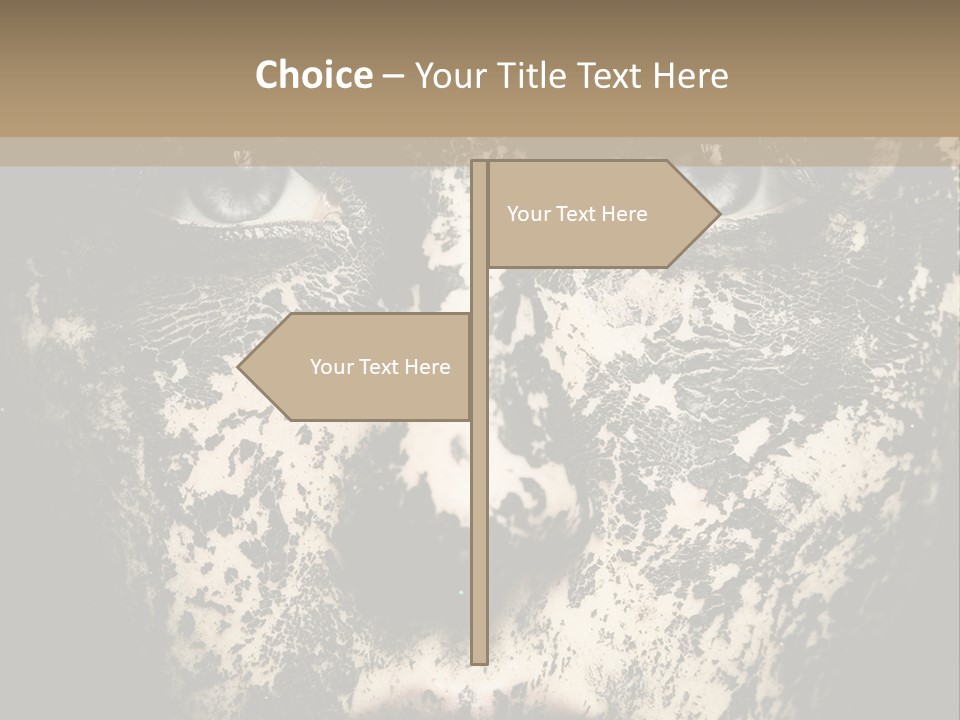 A Woman With Black And White Paint On Her Face PowerPoint Template