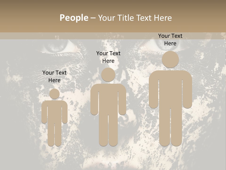 A Woman With Black And White Paint On Her Face PowerPoint Template