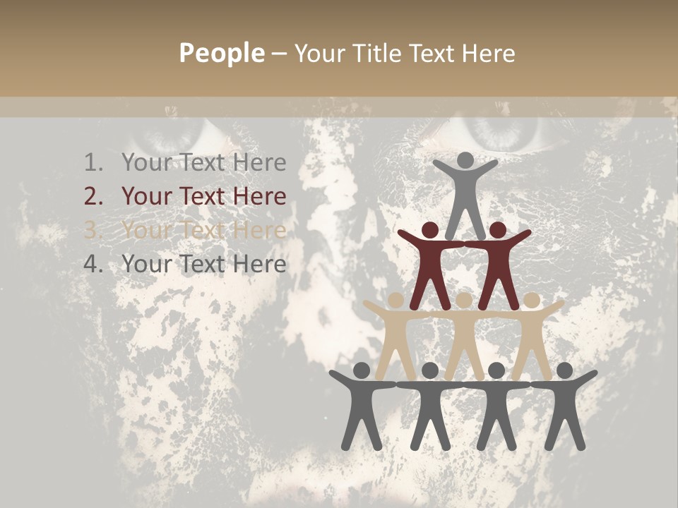 A Woman With Black And White Paint On Her Face PowerPoint Template