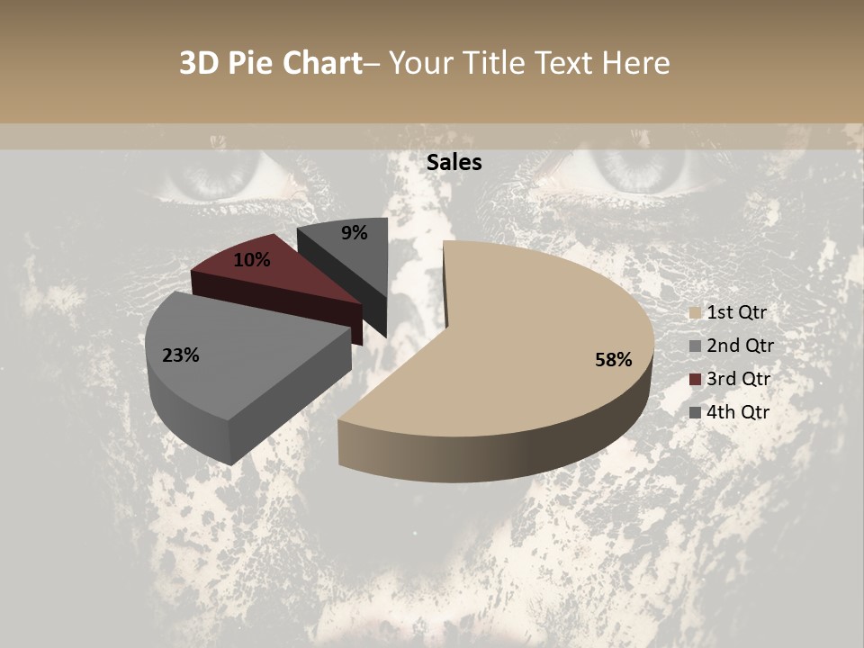 A Woman With Black And White Paint On Her Face PowerPoint Template