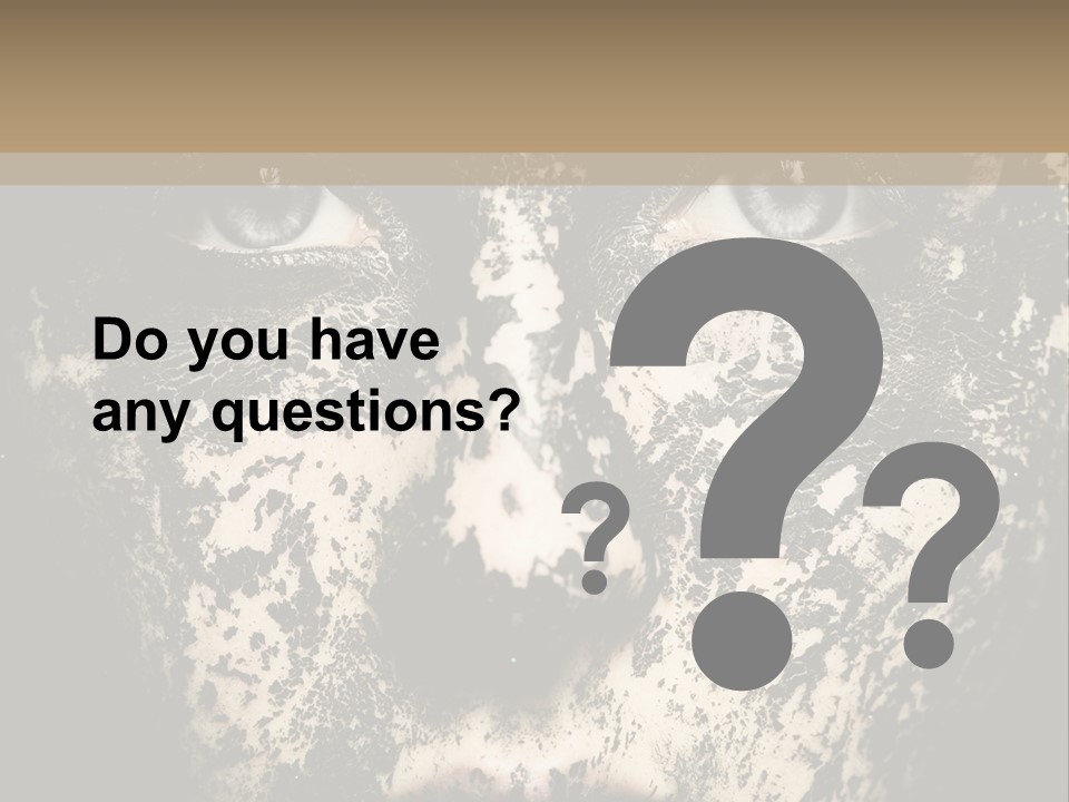 A Woman With Black And White Paint On Her Face PowerPoint Template