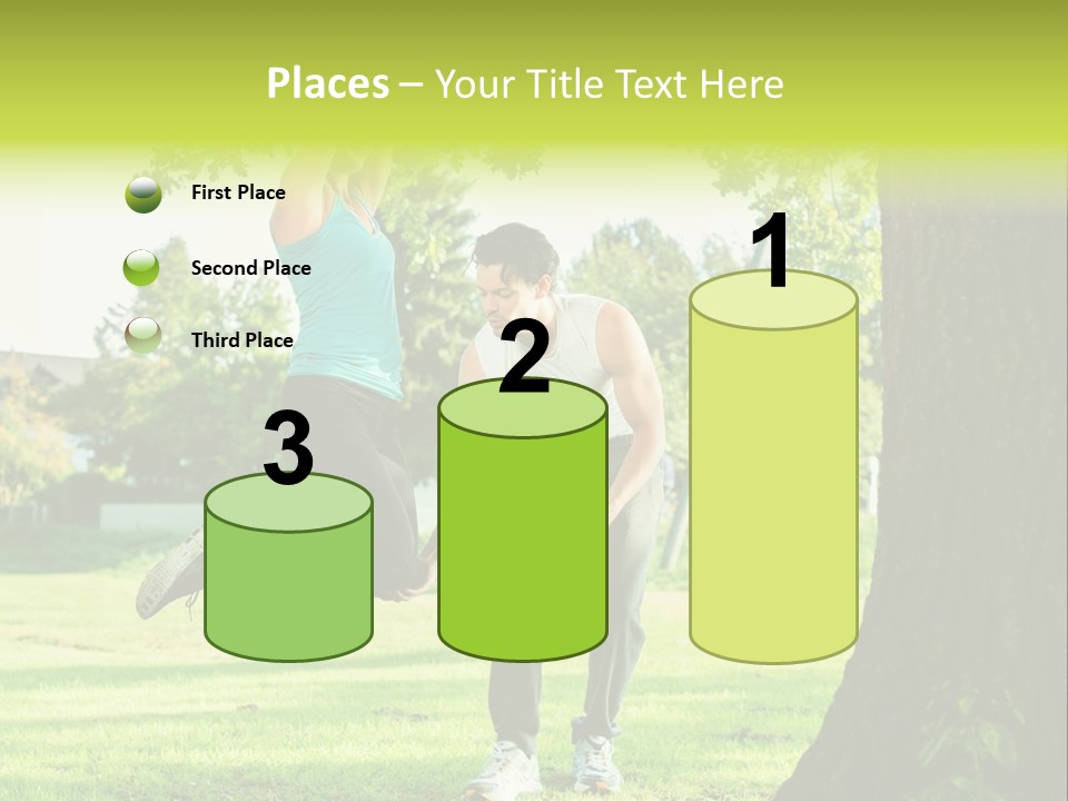 A Man And A Woman Playing With A Ball In A Park PowerPoint Template