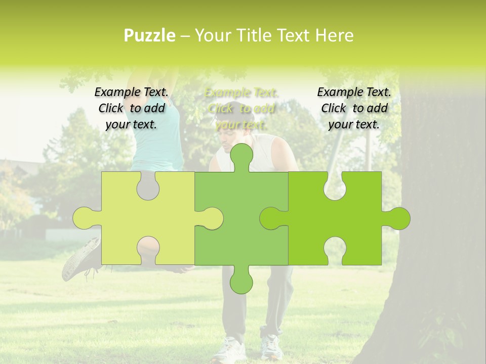 A Man And A Woman Playing With A Ball In A Park PowerPoint Template