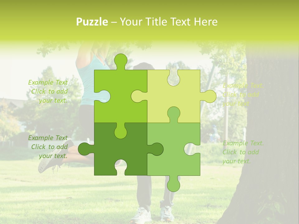 A Man And A Woman Playing With A Ball In A Park PowerPoint Template