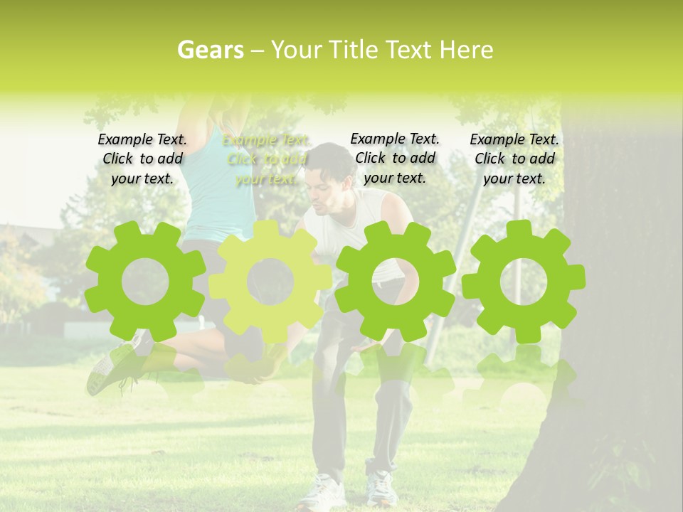 A Man And A Woman Playing With A Ball In A Park PowerPoint Template