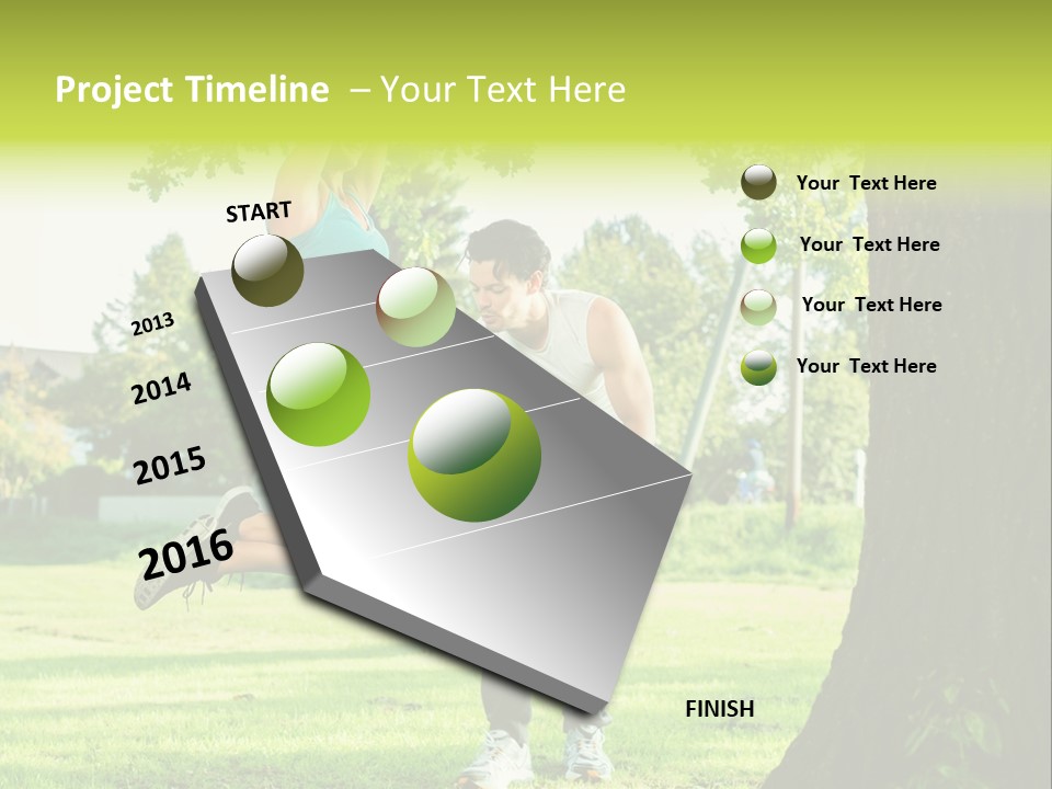 A Man And A Woman Playing With A Ball In A Park PowerPoint Template