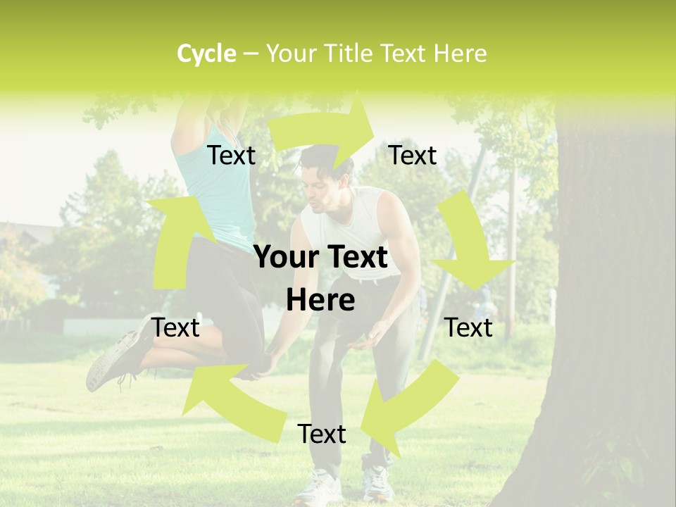 A Man And A Woman Playing With A Ball In A Park PowerPoint Template