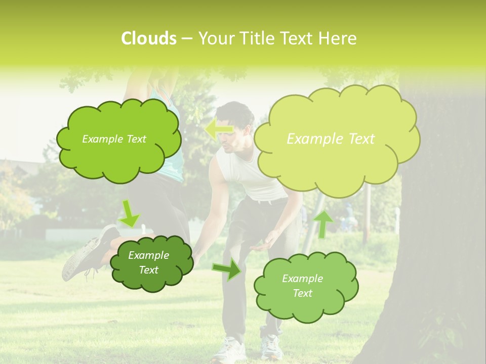 A Man And A Woman Playing With A Ball In A Park PowerPoint Template