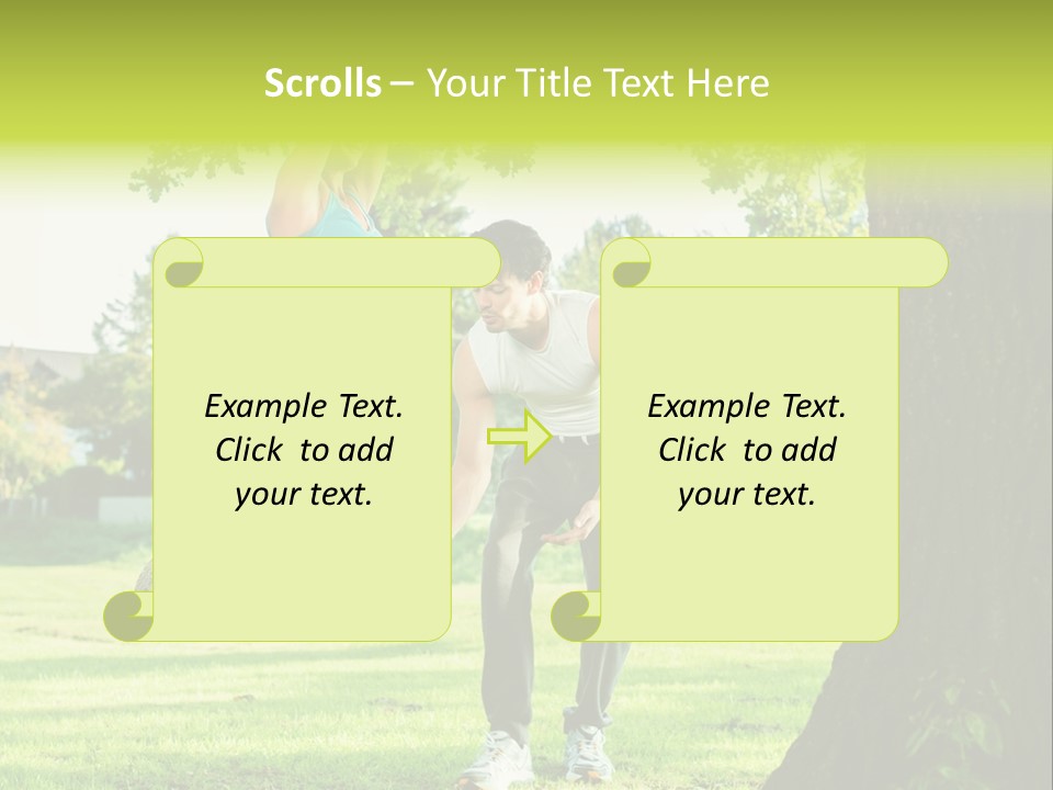 A Man And A Woman Playing With A Ball In A Park PowerPoint Template