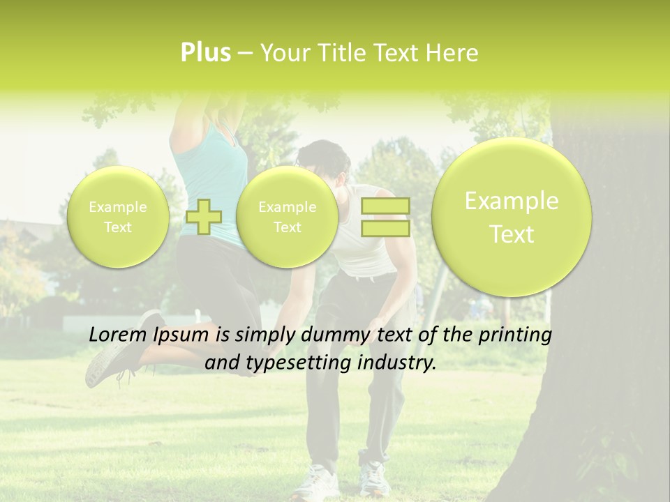 A Man And A Woman Playing With A Ball In A Park PowerPoint Template