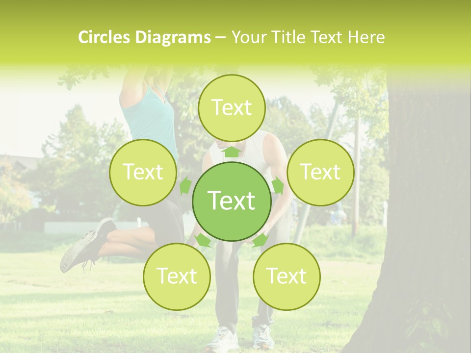 A Man And A Woman Playing With A Ball In A Park PowerPoint Template