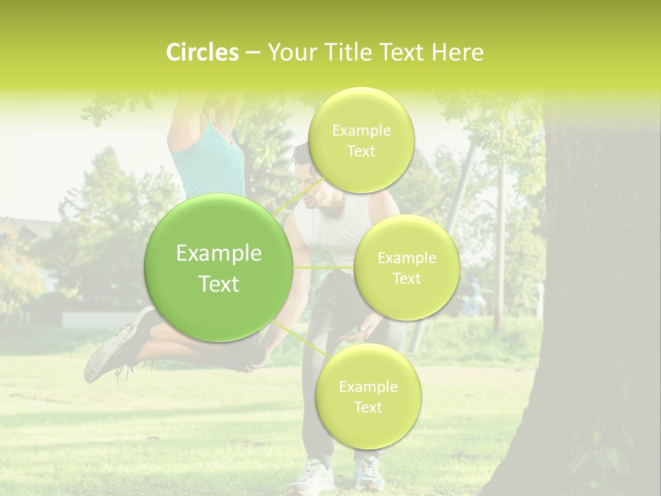 A Man And A Woman Playing With A Ball In A Park PowerPoint Template