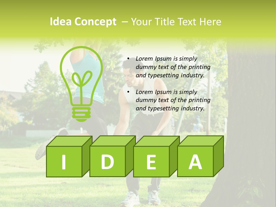 A Man And A Woman Playing With A Ball In A Park PowerPoint Template