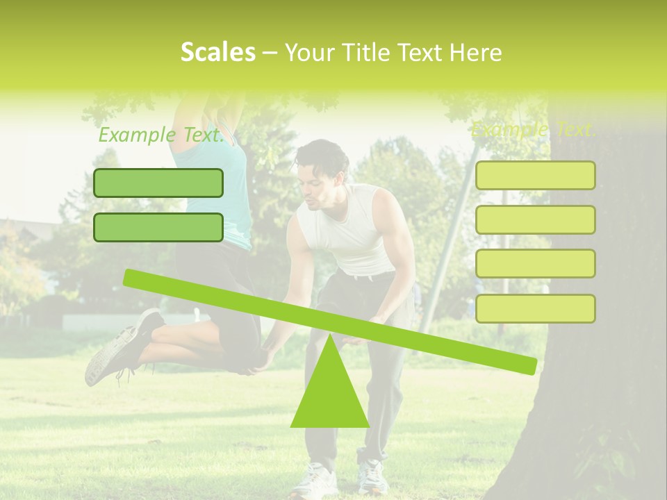 A Man And A Woman Playing With A Ball In A Park PowerPoint Template