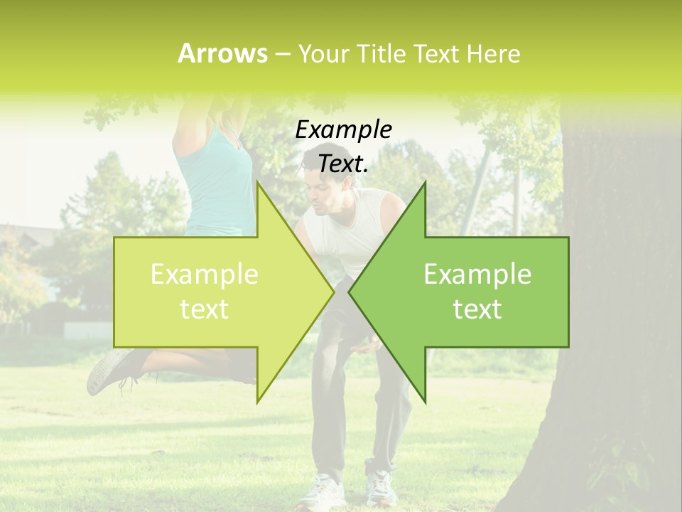 A Man And A Woman Playing With A Ball In A Park PowerPoint Template