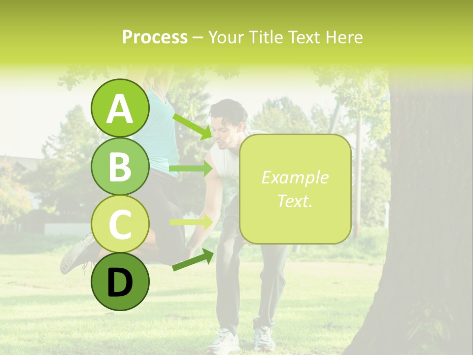 A Man And A Woman Playing With A Ball In A Park PowerPoint Template