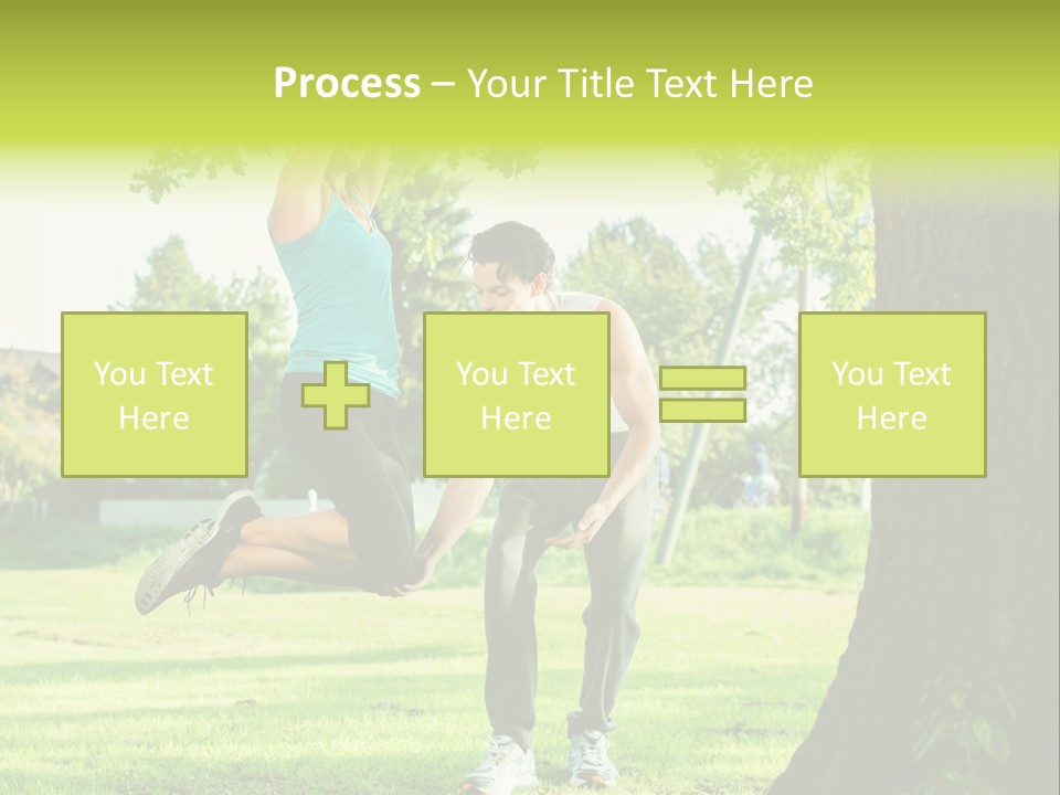 A Man And A Woman Playing With A Ball In A Park PowerPoint Template