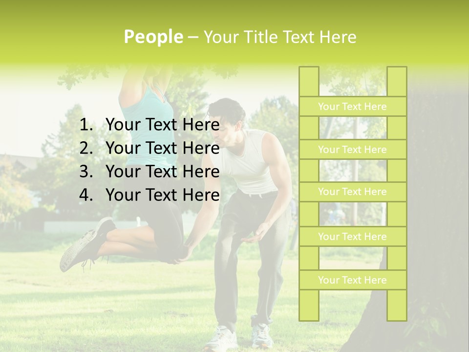 A Man And A Woman Playing With A Ball In A Park PowerPoint Template