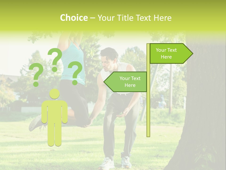 A Man And A Woman Playing With A Ball In A Park PowerPoint Template