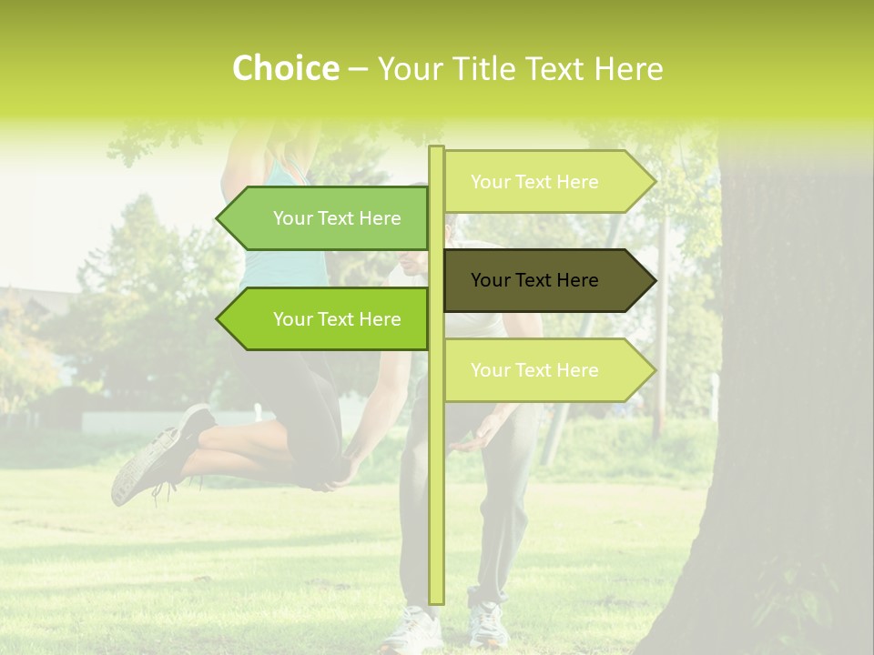 A Man And A Woman Playing With A Ball In A Park PowerPoint Template