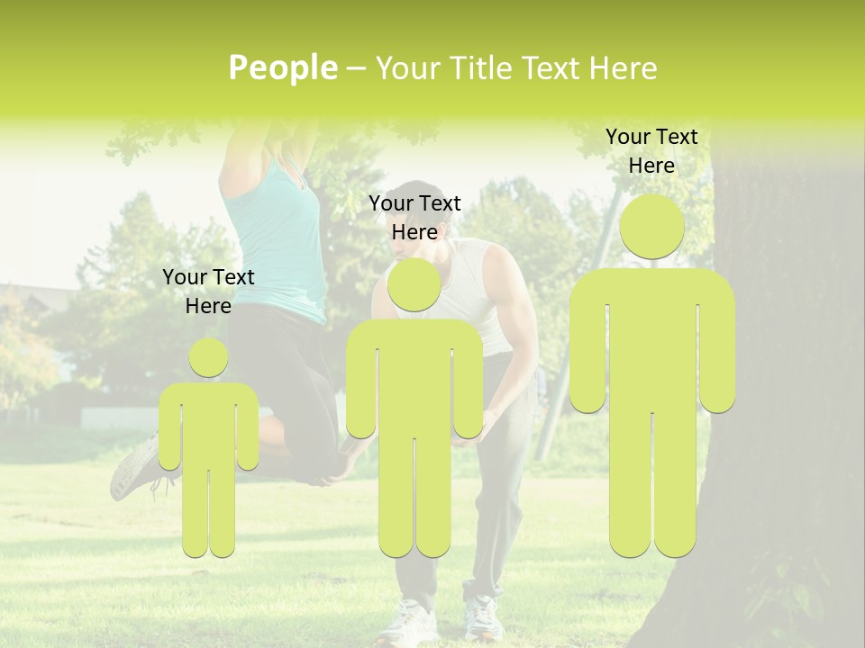 A Man And A Woman Playing With A Ball In A Park PowerPoint Template