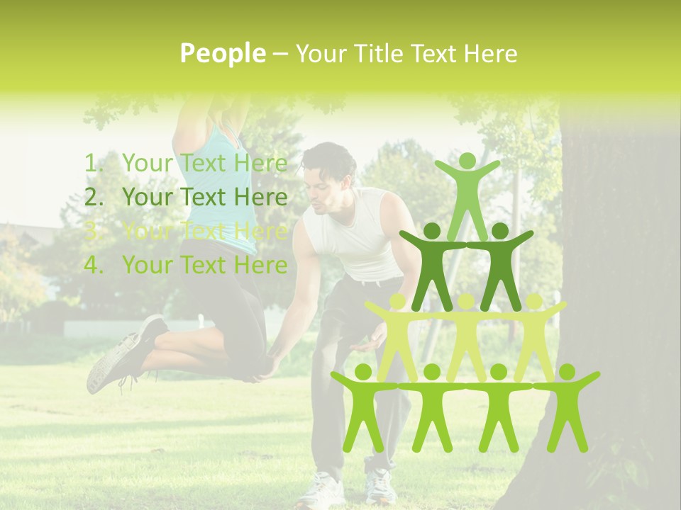 A Man And A Woman Playing With A Ball In A Park PowerPoint Template