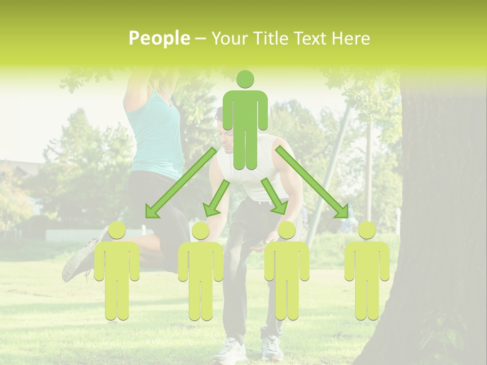 A Man And A Woman Playing With A Ball In A Park PowerPoint Template