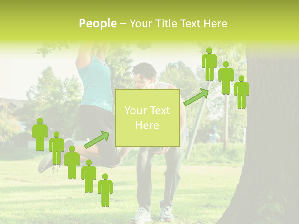 A Man And A Woman Playing With A Ball In A Park PowerPoint Template