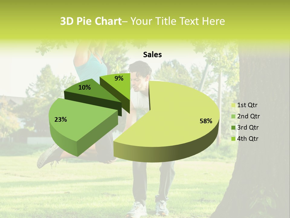 A Man And A Woman Playing With A Ball In A Park PowerPoint Template