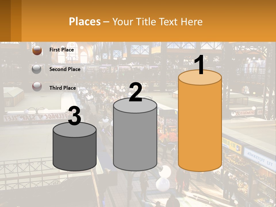 A Group Of People Walking Around A Train Station PowerPoint Template