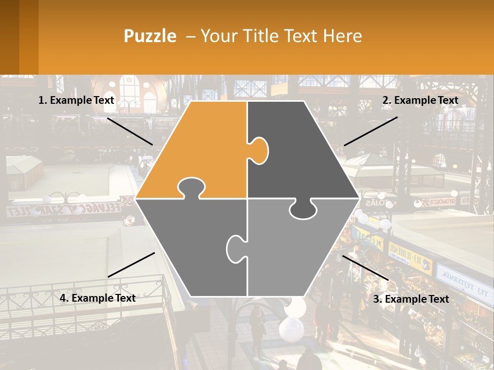 A Group Of People Walking Around A Train Station PowerPoint Template