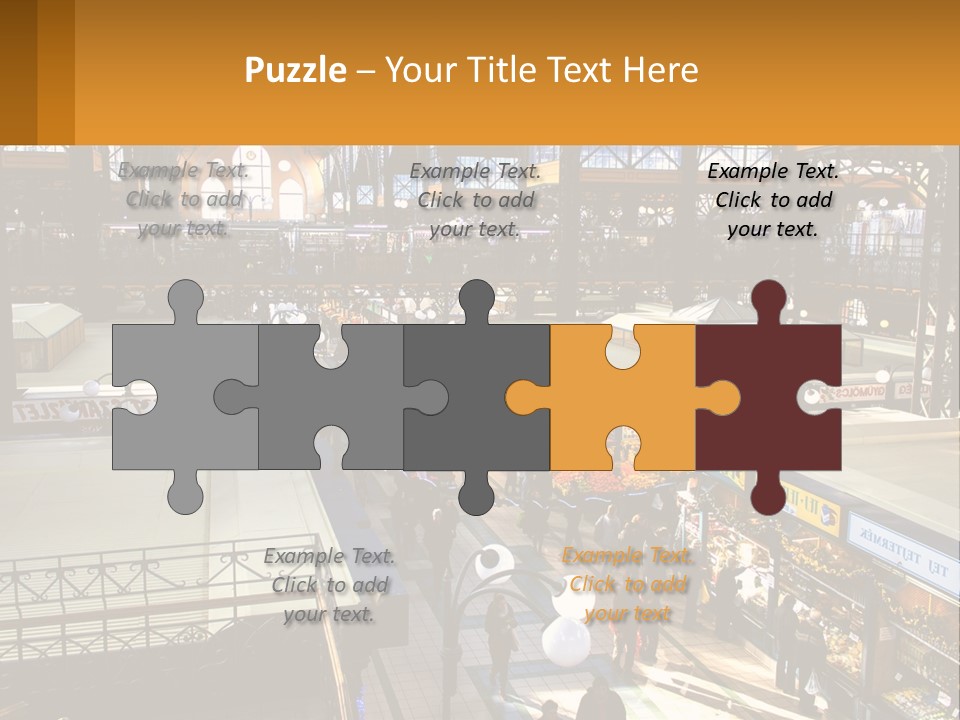 A Group Of People Walking Around A Train Station PowerPoint Template