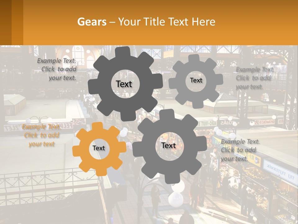 A Group Of People Walking Around A Train Station PowerPoint Template