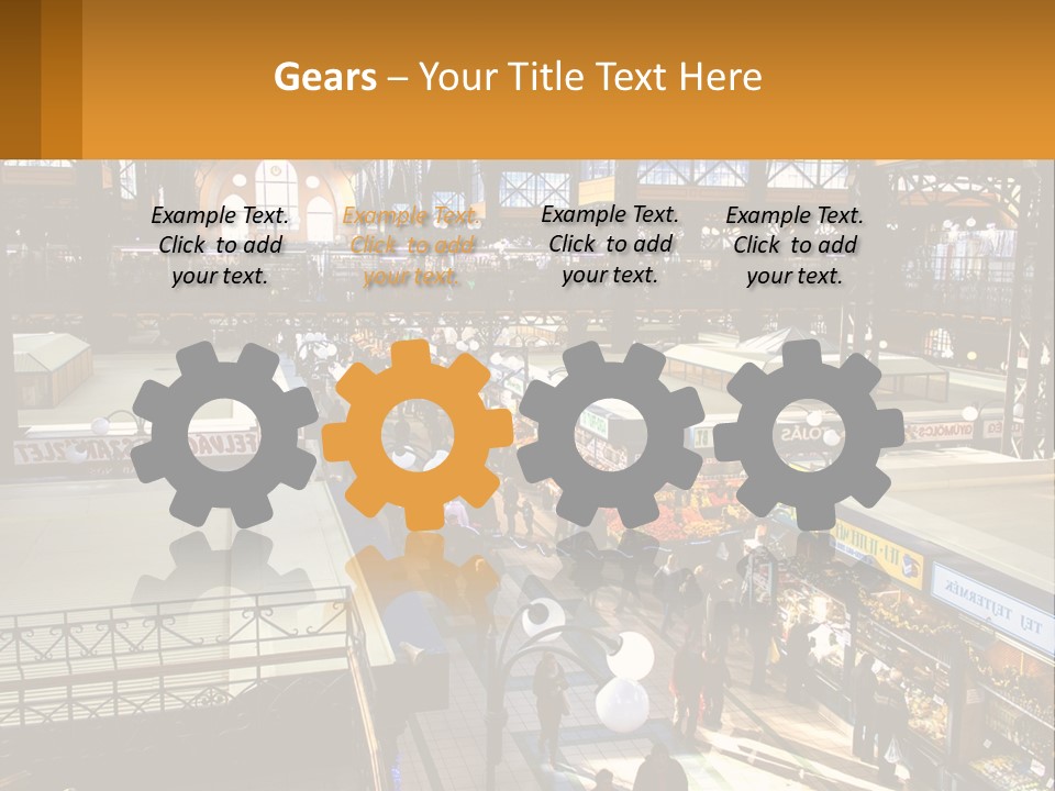 A Group Of People Walking Around A Train Station PowerPoint Template