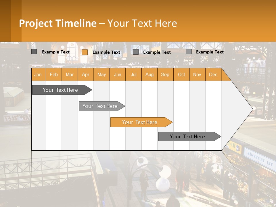 A Group Of People Walking Around A Train Station PowerPoint Template