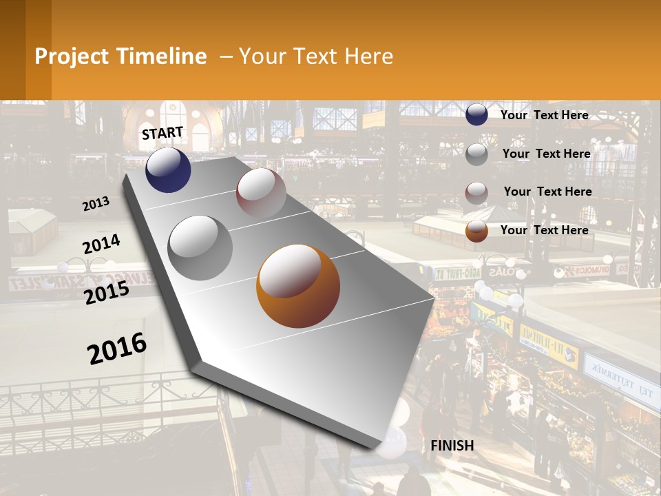A Group Of People Walking Around A Train Station PowerPoint Template