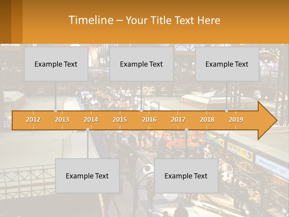 A Group Of People Walking Around A Train Station PowerPoint Template