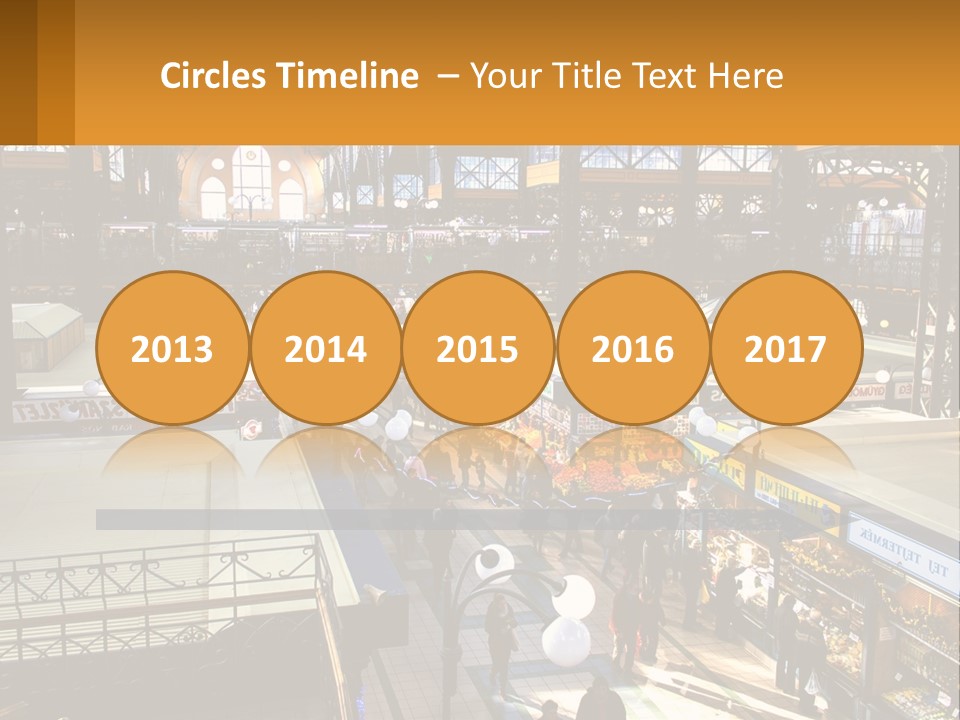 A Group Of People Walking Around A Train Station PowerPoint Template