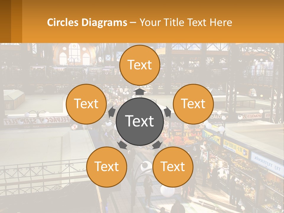 A Group Of People Walking Around A Train Station PowerPoint Template