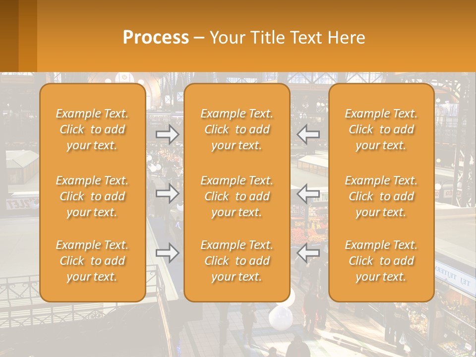 A Group Of People Walking Around A Train Station PowerPoint Template
