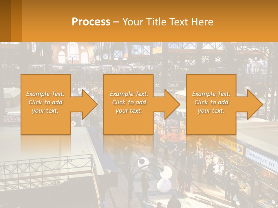 A Group Of People Walking Around A Train Station PowerPoint Template