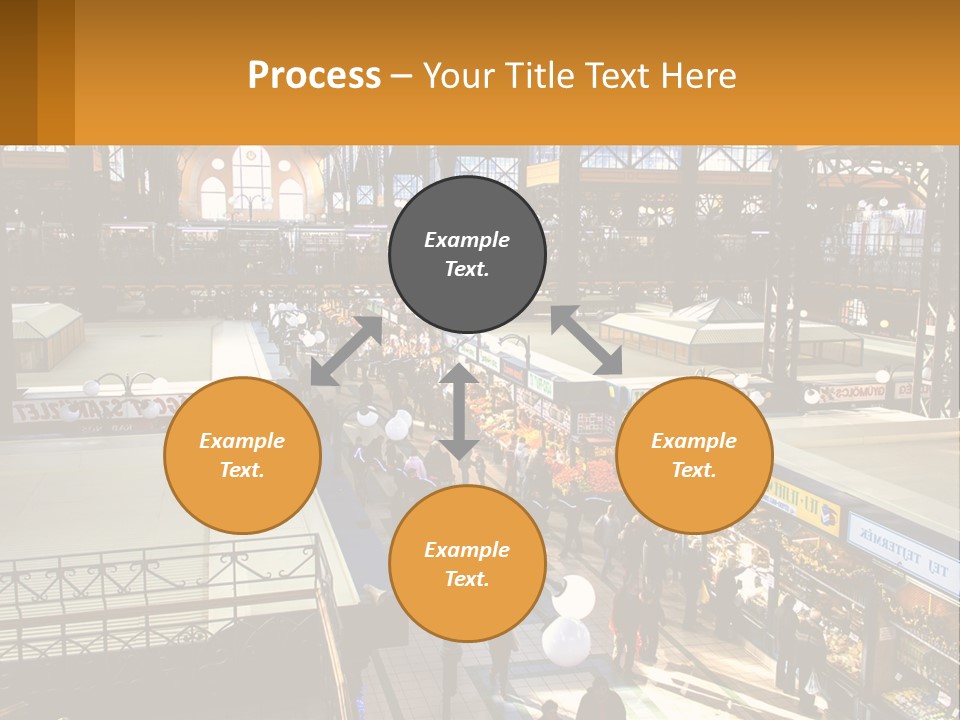 A Group Of People Walking Around A Train Station PowerPoint Template