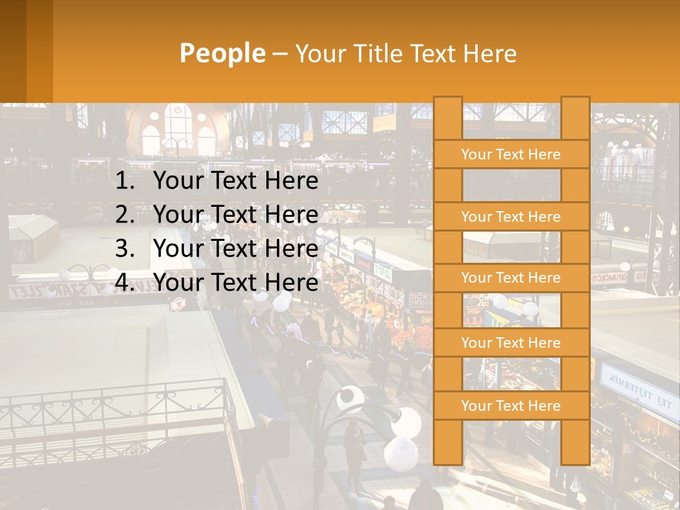A Group Of People Walking Around A Train Station PowerPoint Template