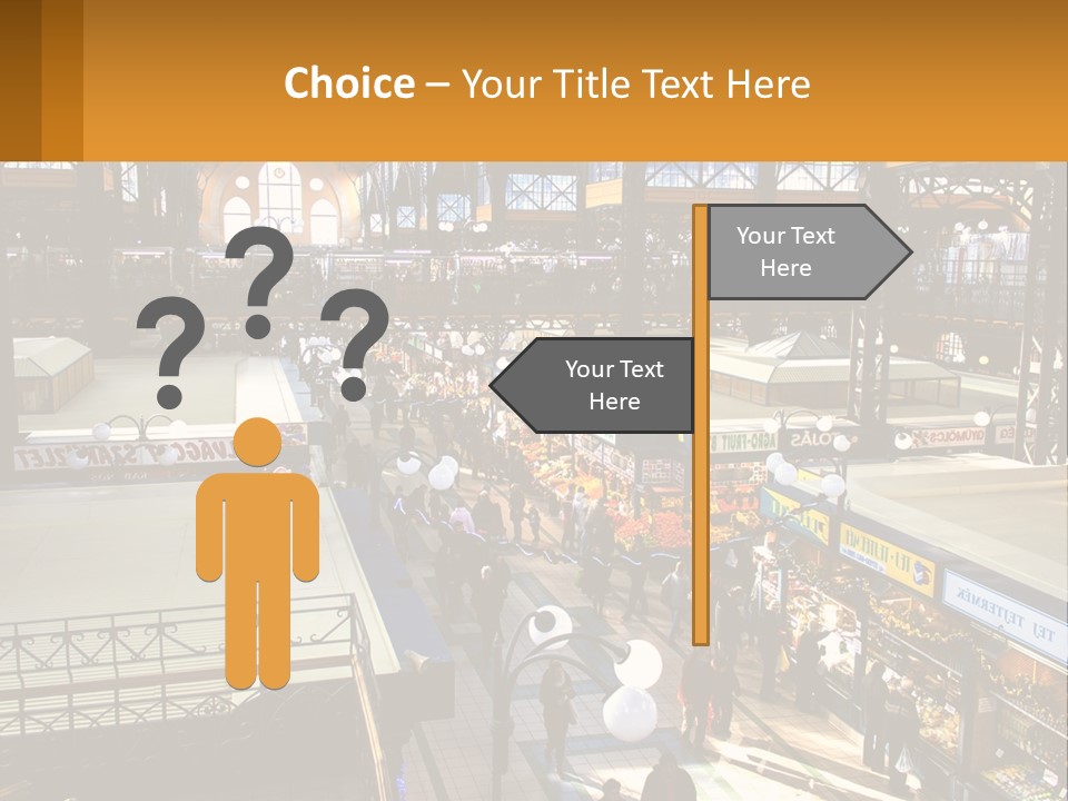 A Group Of People Walking Around A Train Station PowerPoint Template