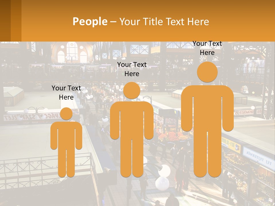 A Group Of People Walking Around A Train Station PowerPoint Template