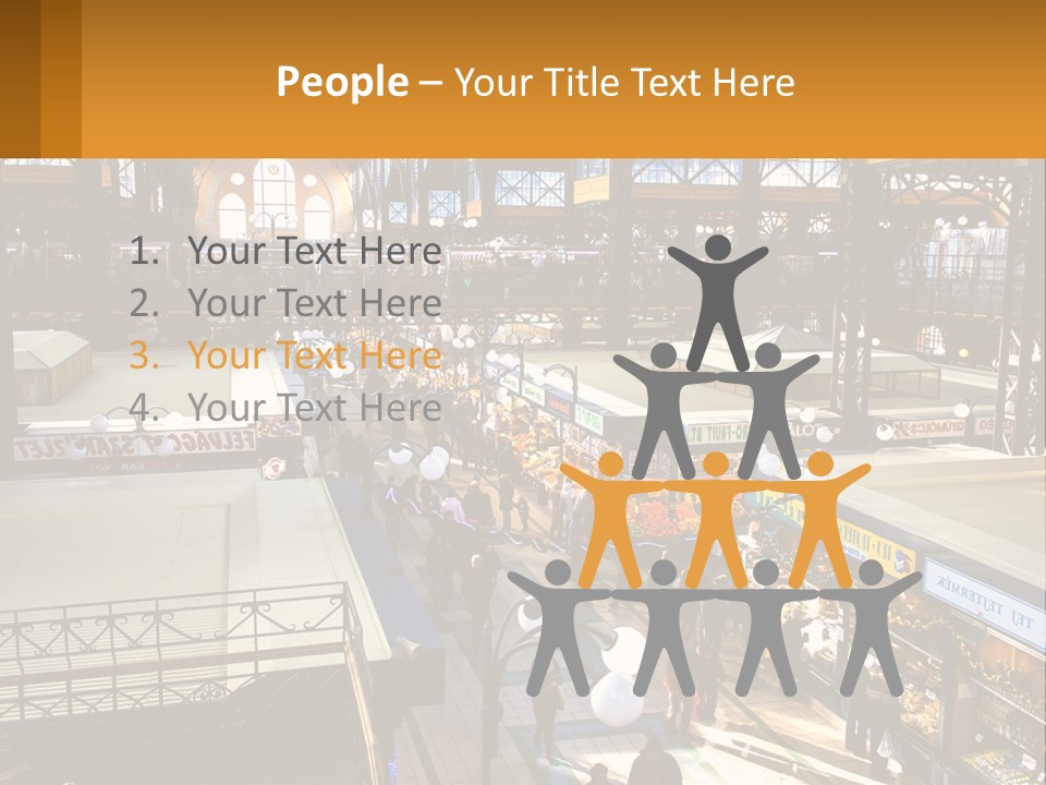 A Group Of People Walking Around A Train Station PowerPoint Template