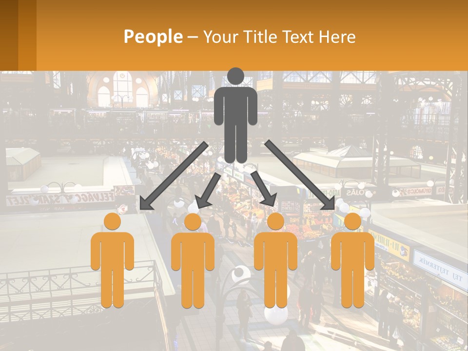 A Group Of People Walking Around A Train Station PowerPoint Template